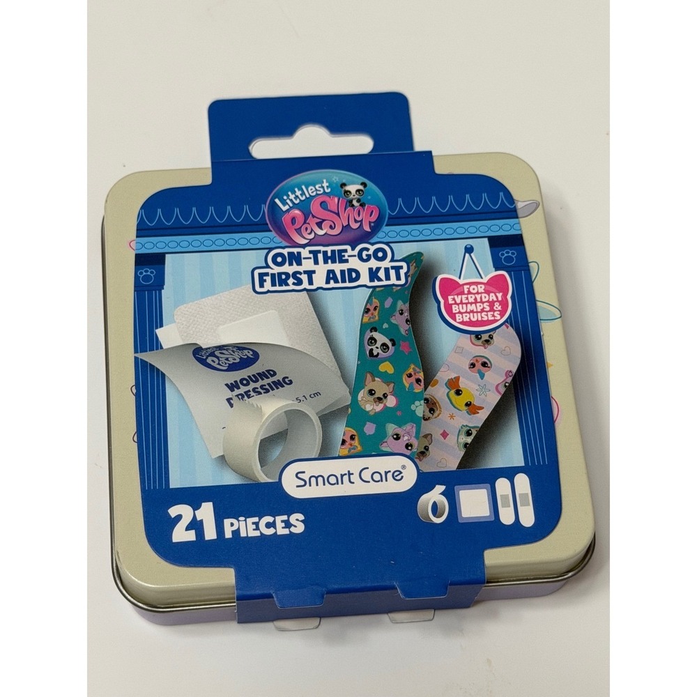 Littlest‎ Pet Shop On-The-Go First Aid Kit 21pc Smart Care Collectible Tin 88898